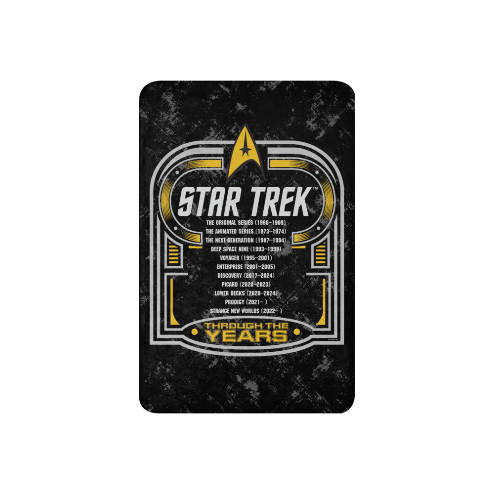Star Trek Sherpa Blanket Through The Years  37 in x 57 in