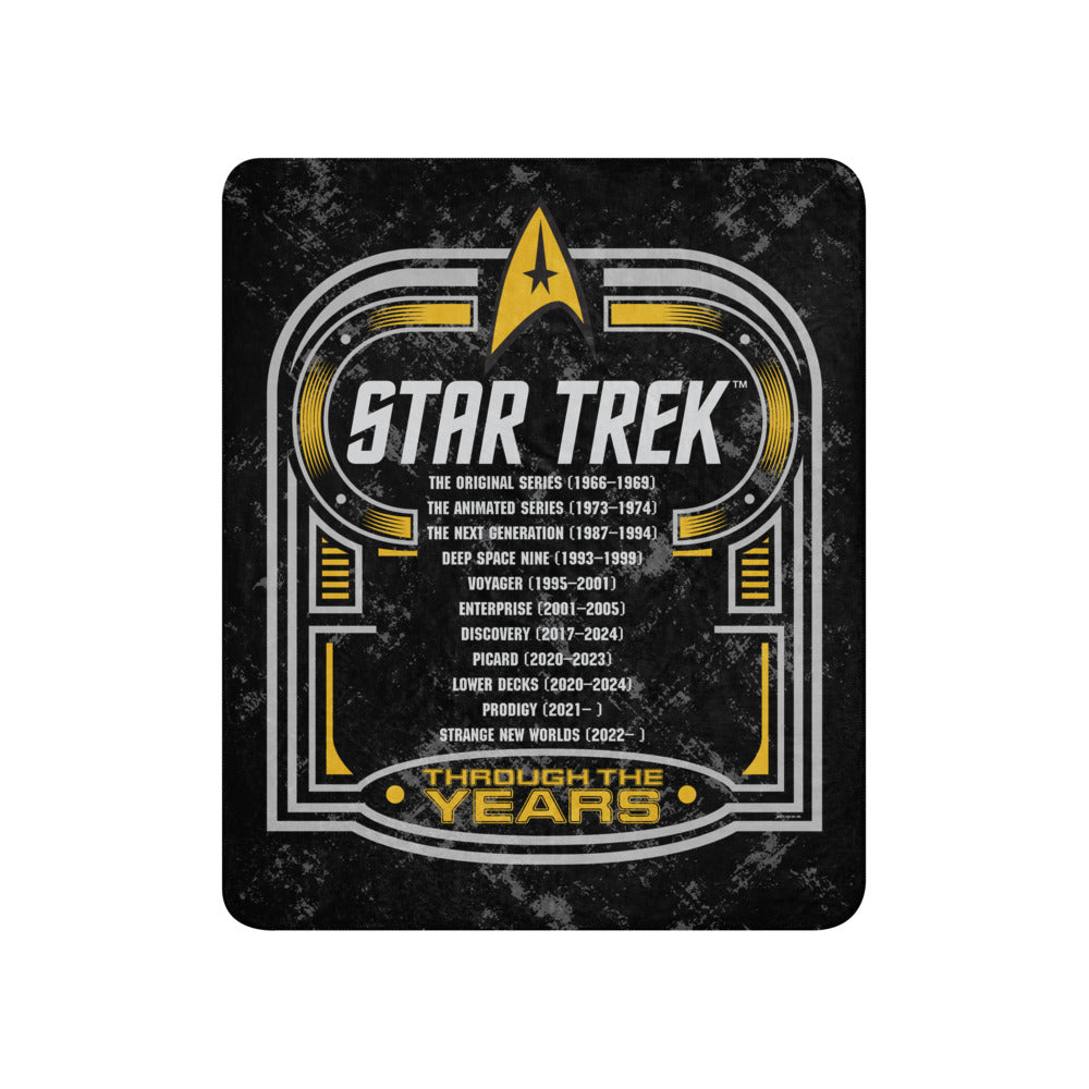 Star Trek Sherpa Blanket Through The Years  50 in x 60 in