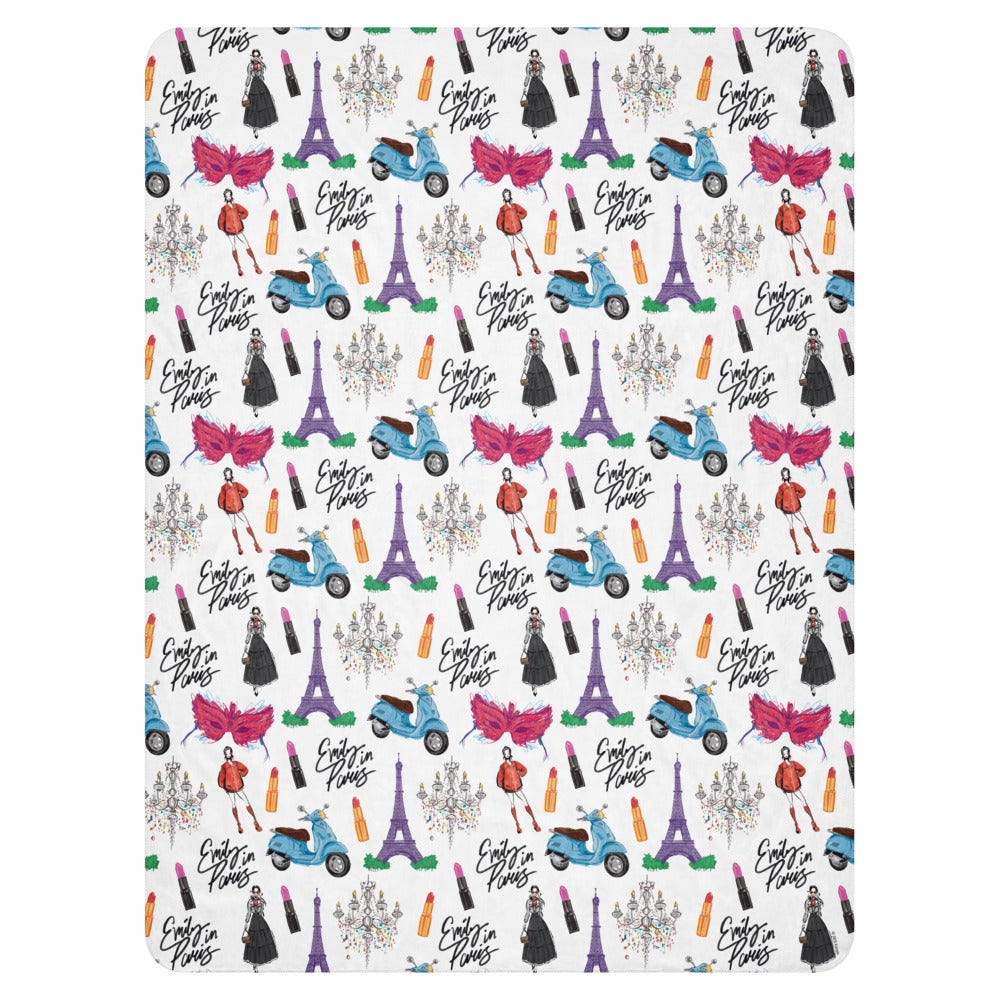 Emily in Paris Sherpa Blanket Drawings