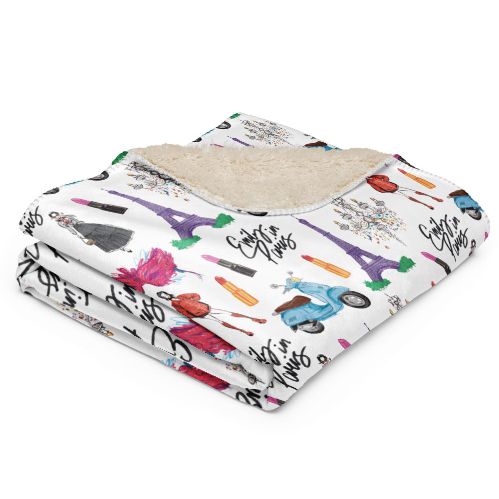Emily in Paris Sherpa Blanket Drawings