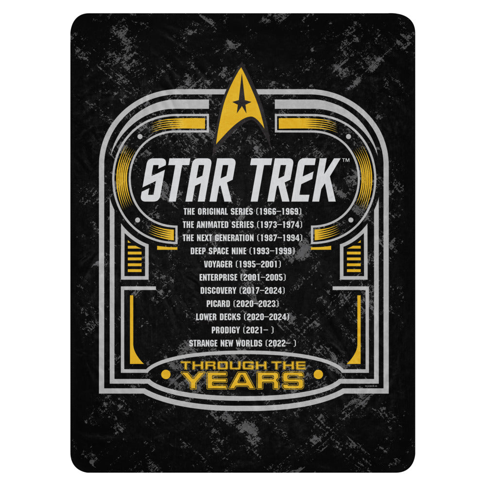 Star Trek Sherpa Blanket Through The Years  60 in x 80 in