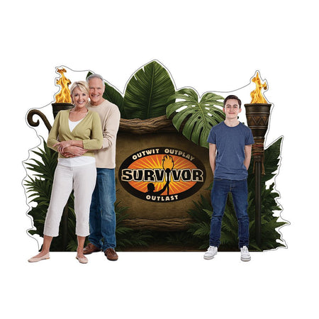 Survivor Backdrop Tiki Torch Cardboard Cutout Standee - Paramount Shop