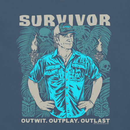 Survivor Comfort Colors T-Shirt Jeff Outwit. Outplay. Outlast. - Paramount Shop