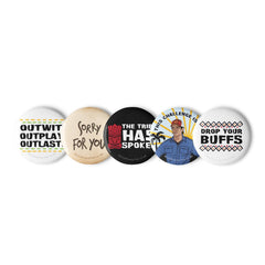 SURVIVOR Set de alfileres Jeff's Quotes - Blanco / 2.25 en