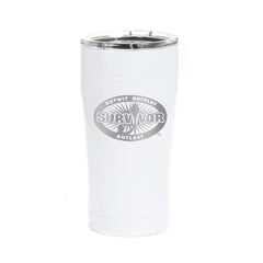 Survivor Outwit, Outplay, Outlast Laser Engraved SIC Tumbler - Gloss White / 20 oz