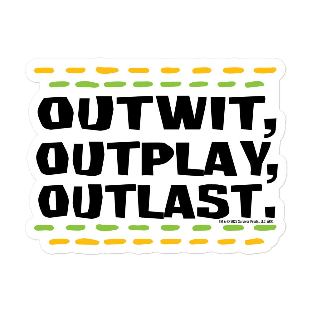 Survivor Outwit, Outplay, Outlast Lines Die Cut Sticker – Paramount Shop