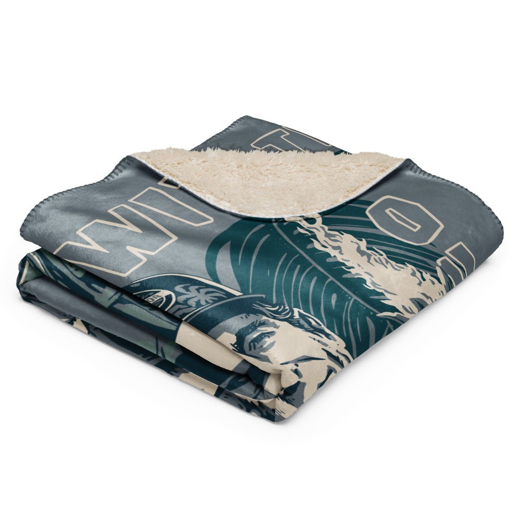 Survivor Premium Sherpa Blanket Jeff Tribal Outwit. Outplay. Outlast. - Paramount Shop