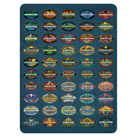 Survivor Sherpa Blanket 50 Seasons Logo - Paramount Shop