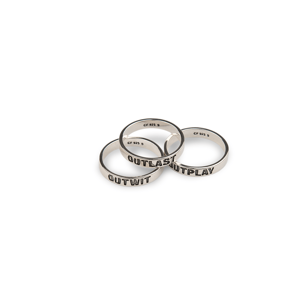 Survivor Stackable Outwit, Outplay, and Outlast Ring Trio - Paramount Shop