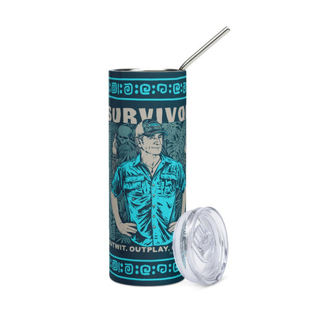 Survivor Stainless Steel Tumbler Jeff Outwit. Outplay. Outlast. - Paramount Shop