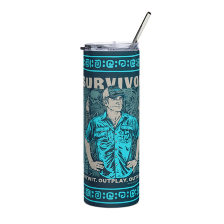 Survivor Stainless Steel Tumbler Jeff Outwit. Outplay. Outlast. - Paramount Shop