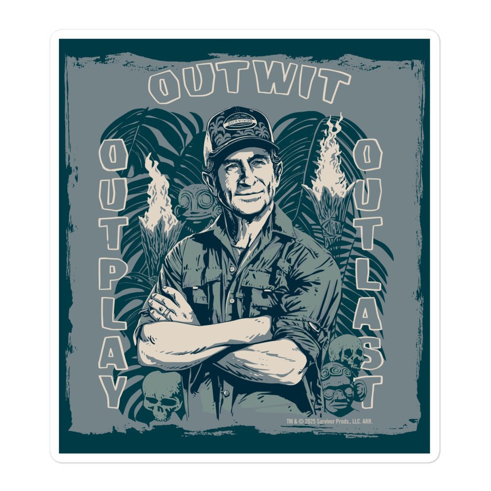 Survivor Sticker Jeff Tribal Outwit. Outplay. Outlast. - Paramount Shop