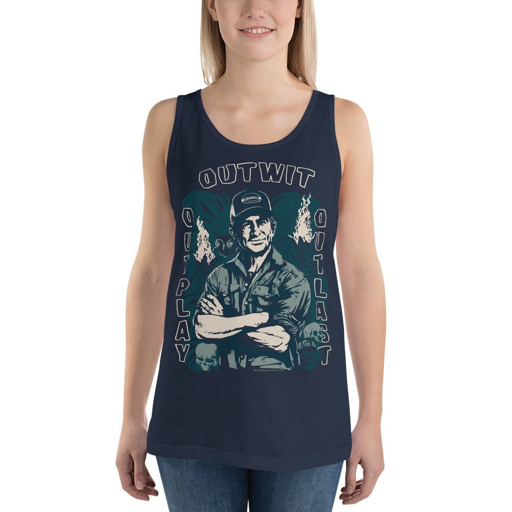 Survivor Tank Top Jeff Tribal Outwit. Outplay. Outlast. - Paramount Shop