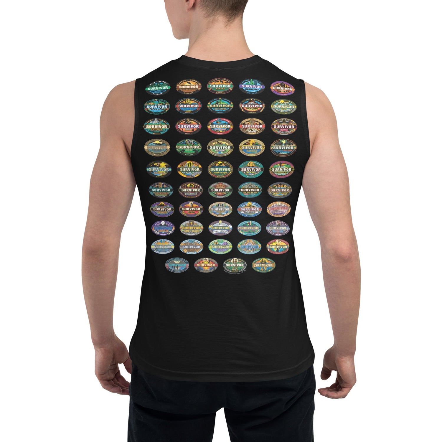 Survivor Unisex Muscle Tank 50 Seasons Logo - Paramount Shop