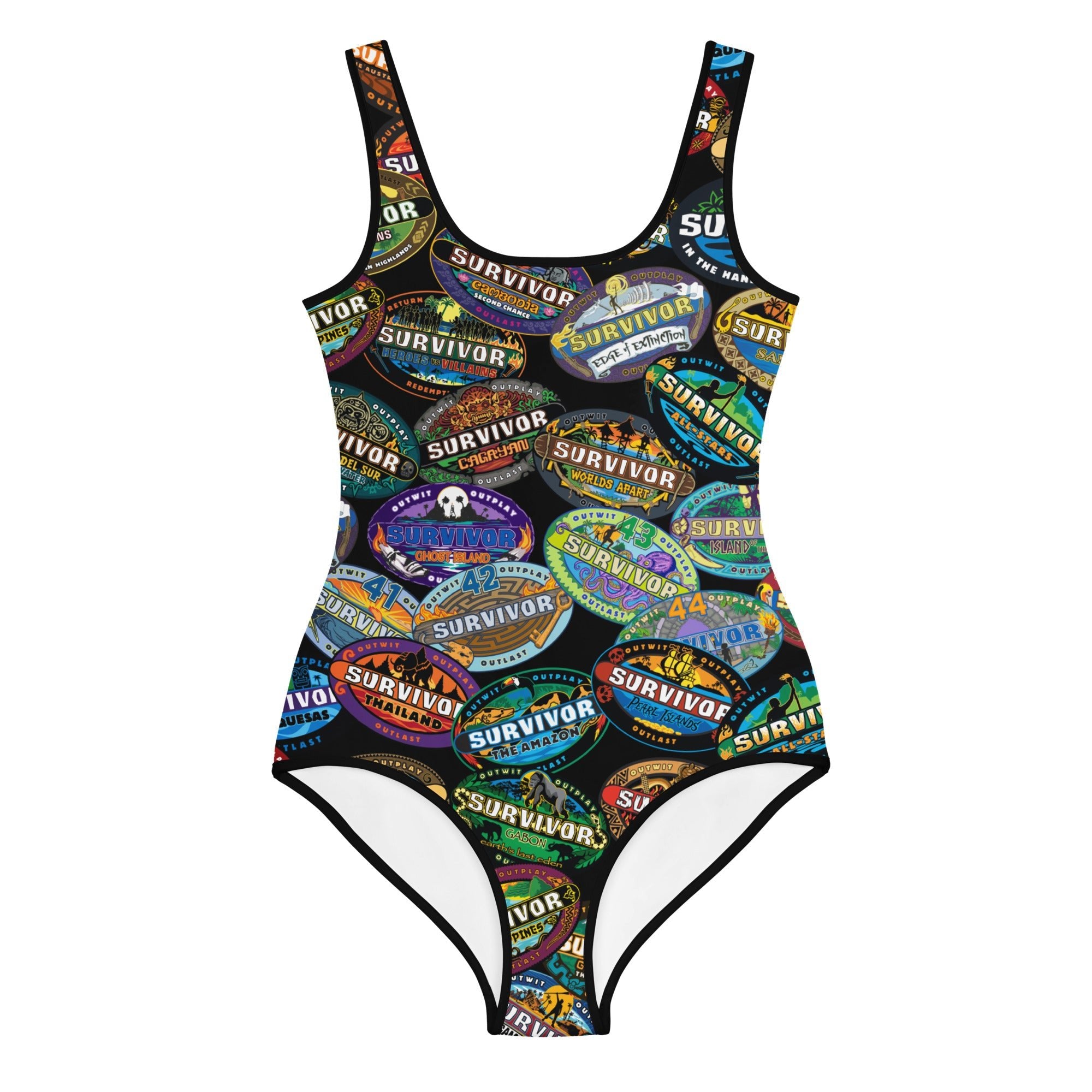 Survivor Youth One-Piece Swimsuit Logo Toss