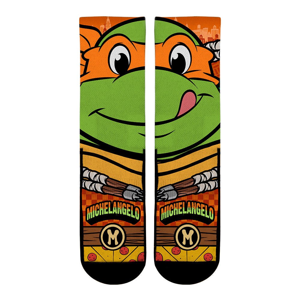 Teenage Mutant Ninja Turtles Michelangelo Split Face Socks - Paramount Shop