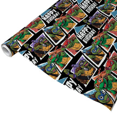 Teenage Mutant Ninja Turtles: Mutant Mayhem Happy Birthday Pattern Wrapping Paper - 20 in x 30 in