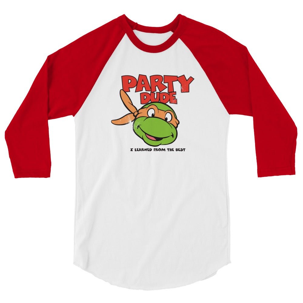 Teenage Mutant Ninja Turtles Party Dude Unisex 3/4 Sleeve Raglan Shirt - Paramount Shop
