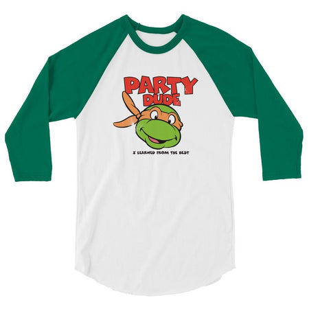 Teenage Mutant Ninja Turtles Party Dude Unisex 3/4 Sleeve Raglan Shirt - Paramount Shop