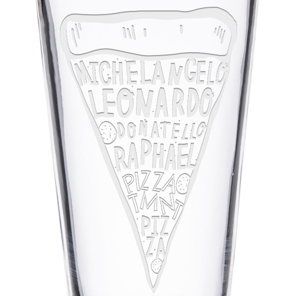 Teenage Mutant Ninja Turtles Pizza Laser Engraved Pint Glass - Paramount Shop