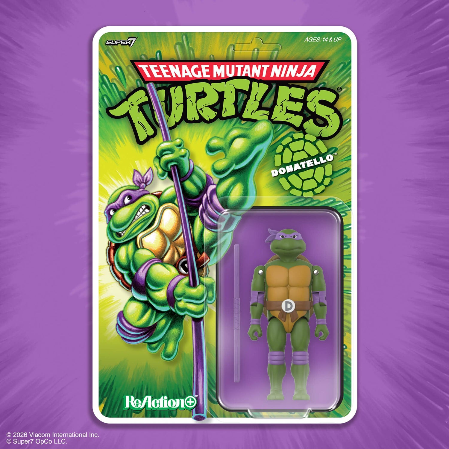 TMNT Donatello figure in packaging showing 1987 series style