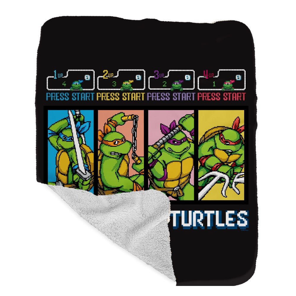 Teenage Mutant Ninja Turtles Select Your Turtles Grey Sherpa Blanket - Paramount Shop