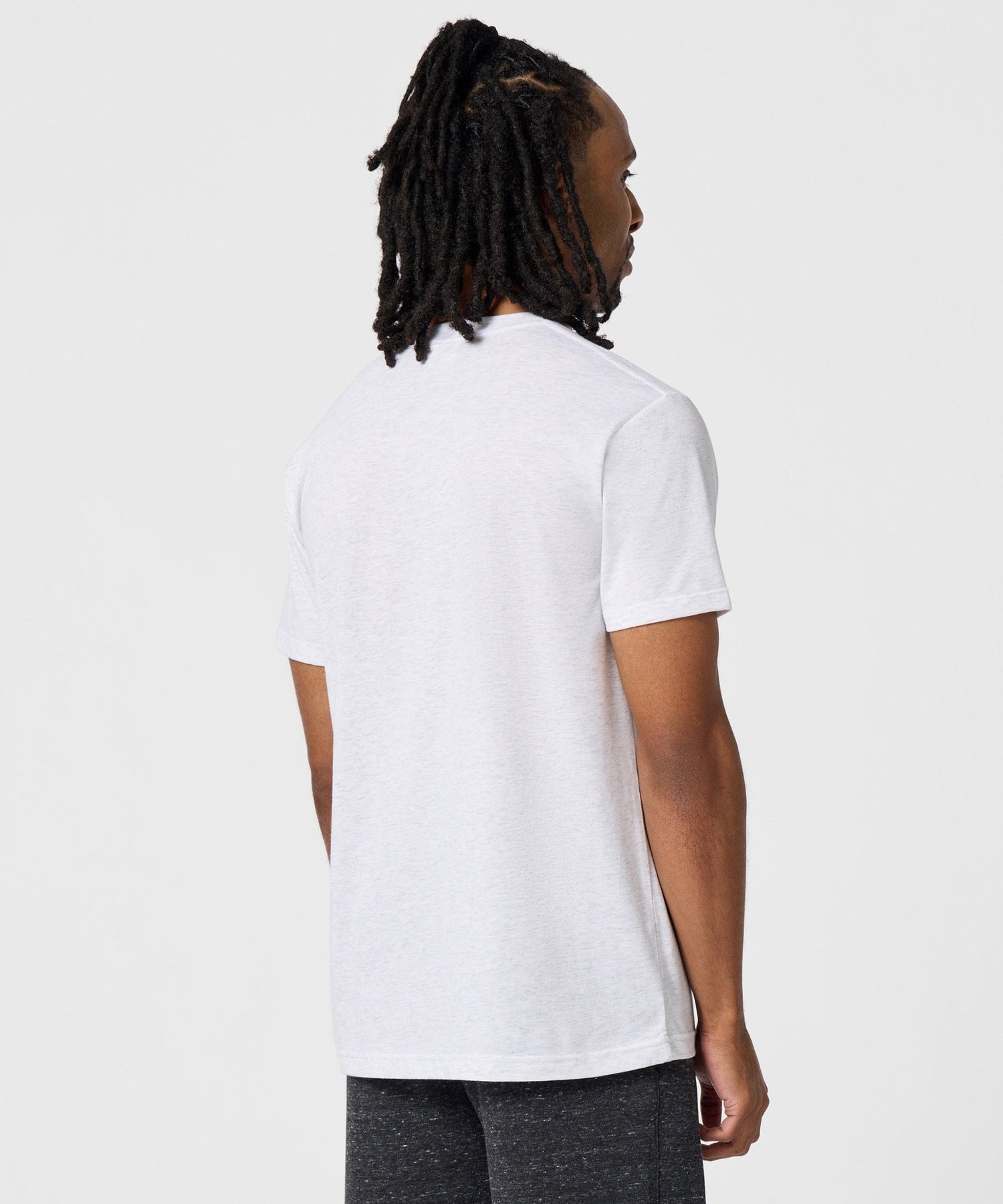 Back view of the ash gray TMNT holiday graphic crewneck t-shirt