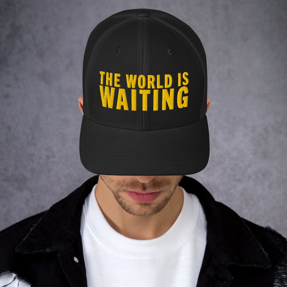 The Amazing Race The World Is Waiting Embroidered Trucker Hat - Paramount Shop