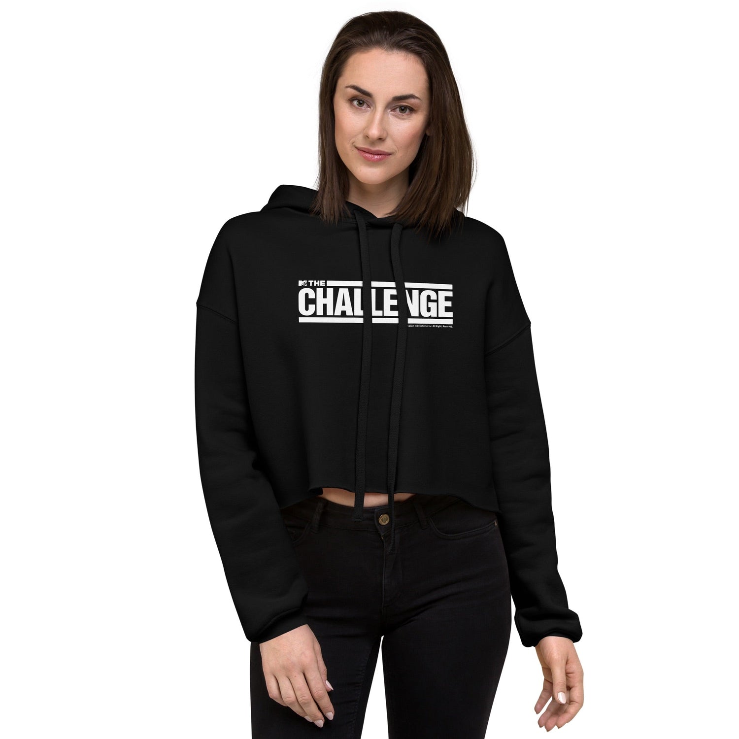 The Challenge Logo Women's Fleece Crop Hooded Sweatshirt - Paramount Shop