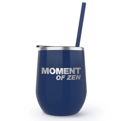 The Daily Show Moment of Zen Laser Engraved Wine Tumbler with Straw - Midnight Blue / 12 oz