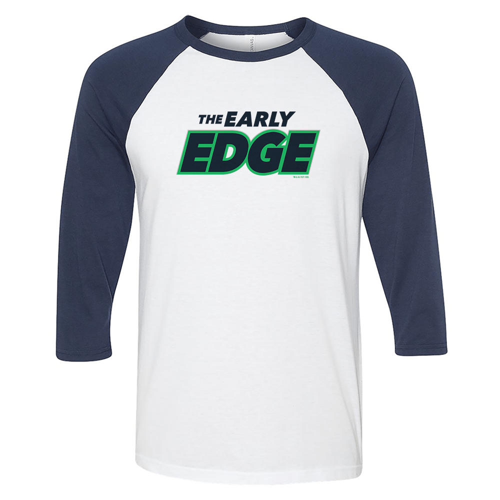 The Early Edge Podcast Logo 3/4 Sleeve Baseball T - Shirt - Paramount Shop