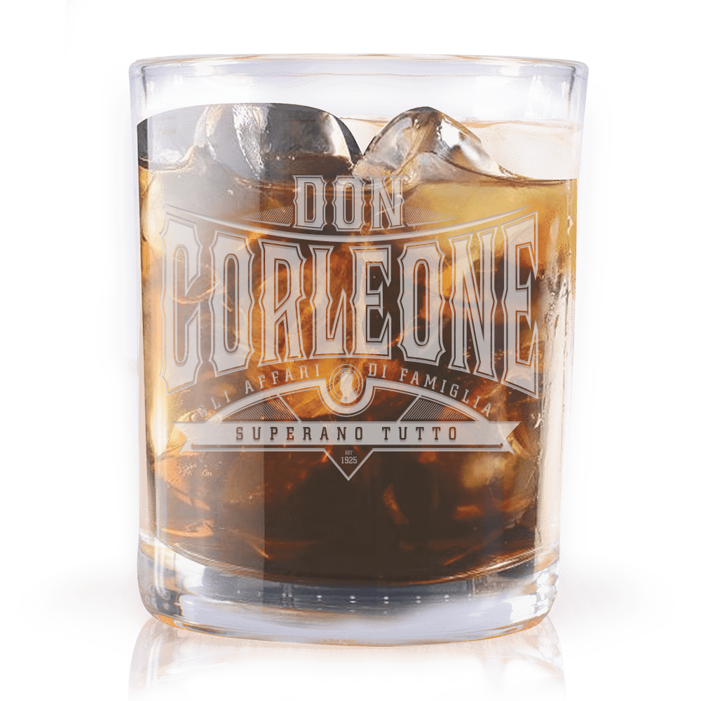 The Godfather Don Corleone Laser Engraved Rocks Glass