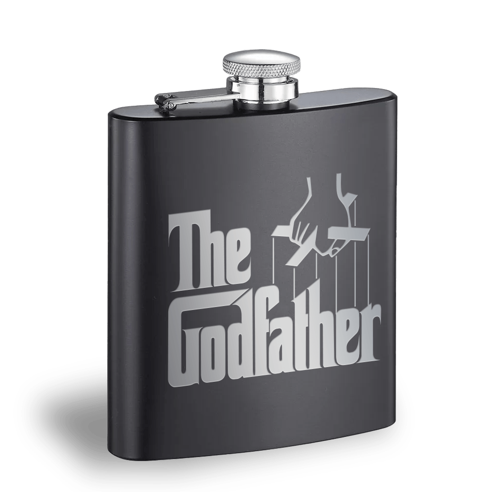 The Godfather Logo Laser Engraved Flask