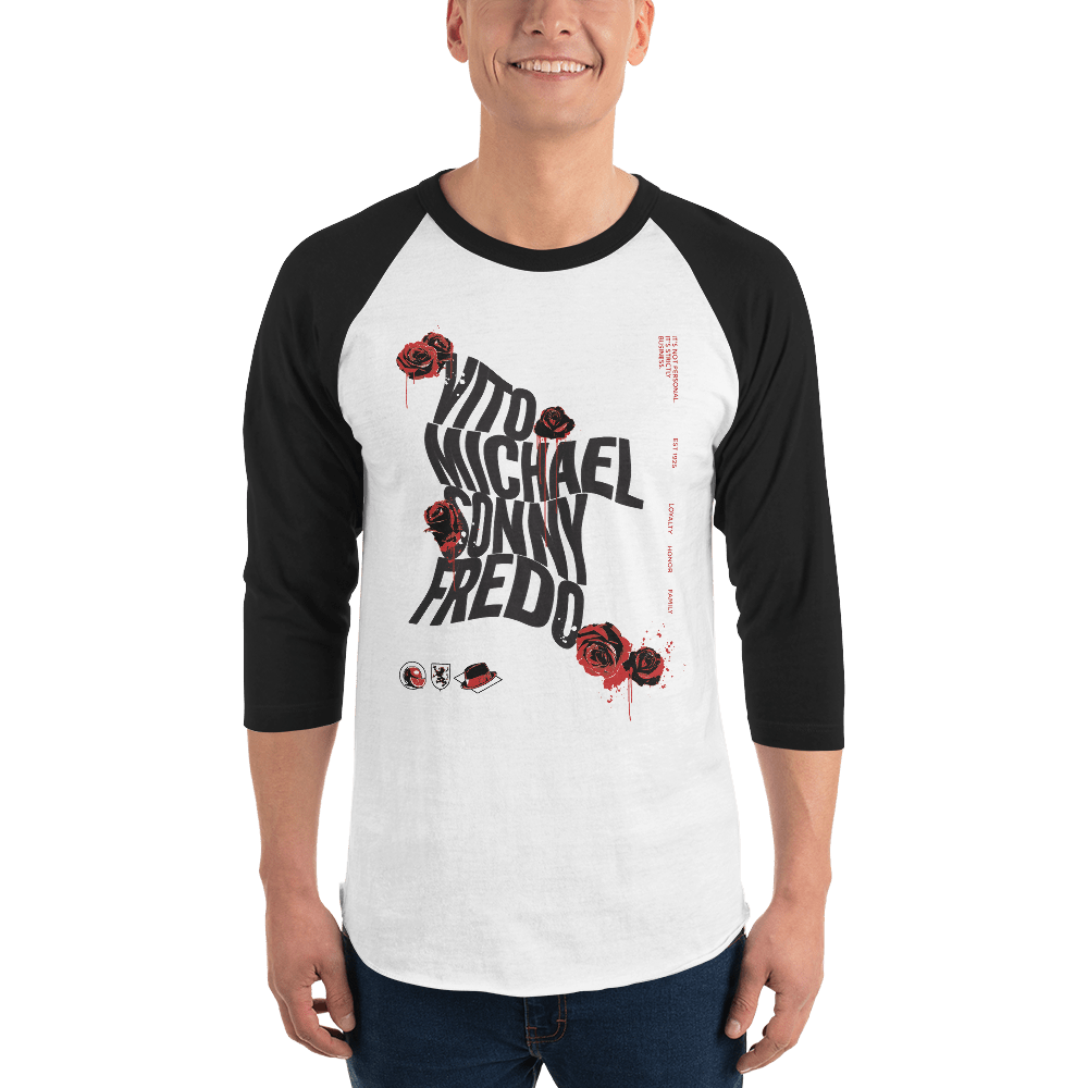 The Godfather Names Unisex 3/4 Sleeve Raglan Shirt - Paramount Shop