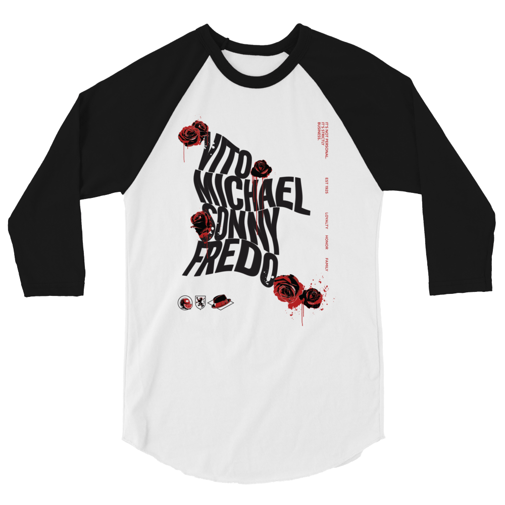 The Godfather Names Unisex 3/4 Sleeve Raglan Shirt - Paramount Shop