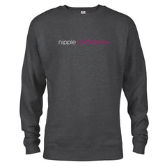 The L Word Nipple Confidence Fleece Crewneck Sweatshirt - Charcoal Heather / SM