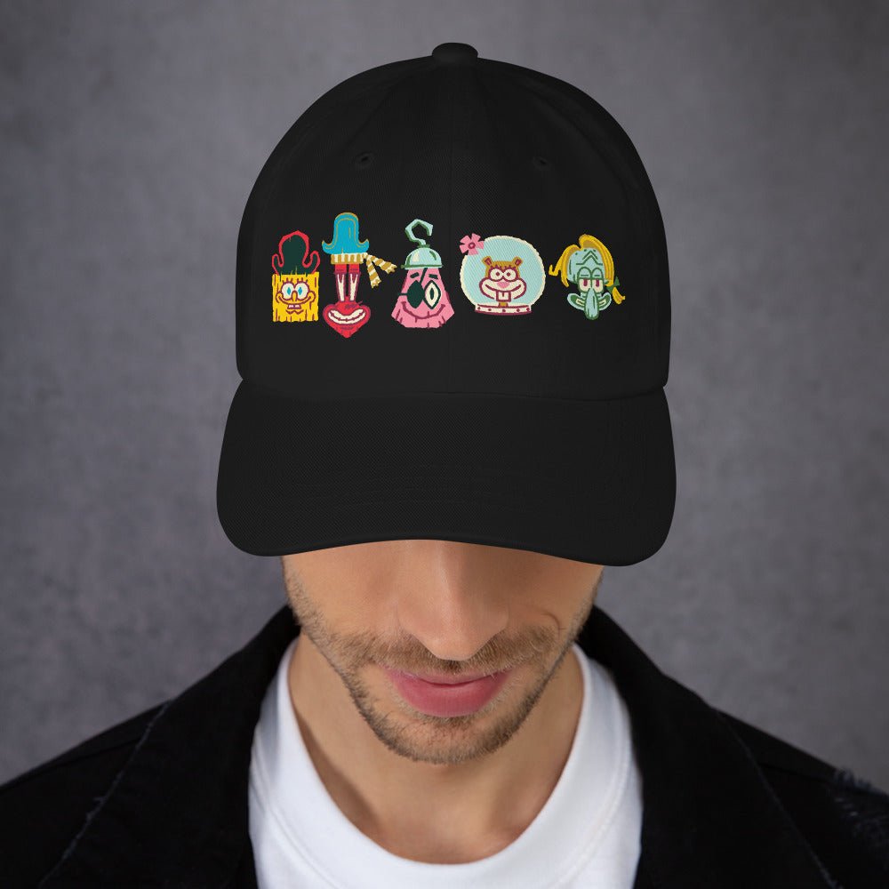 The SpongeBob Movie: Search For Squarepants Movie Embroidered Characters Classic Dad Hat - Paramount Shop