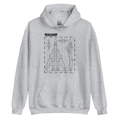 Top Gun Fighter Jet Schematics Hooded Sweatshirt - Grey / SM