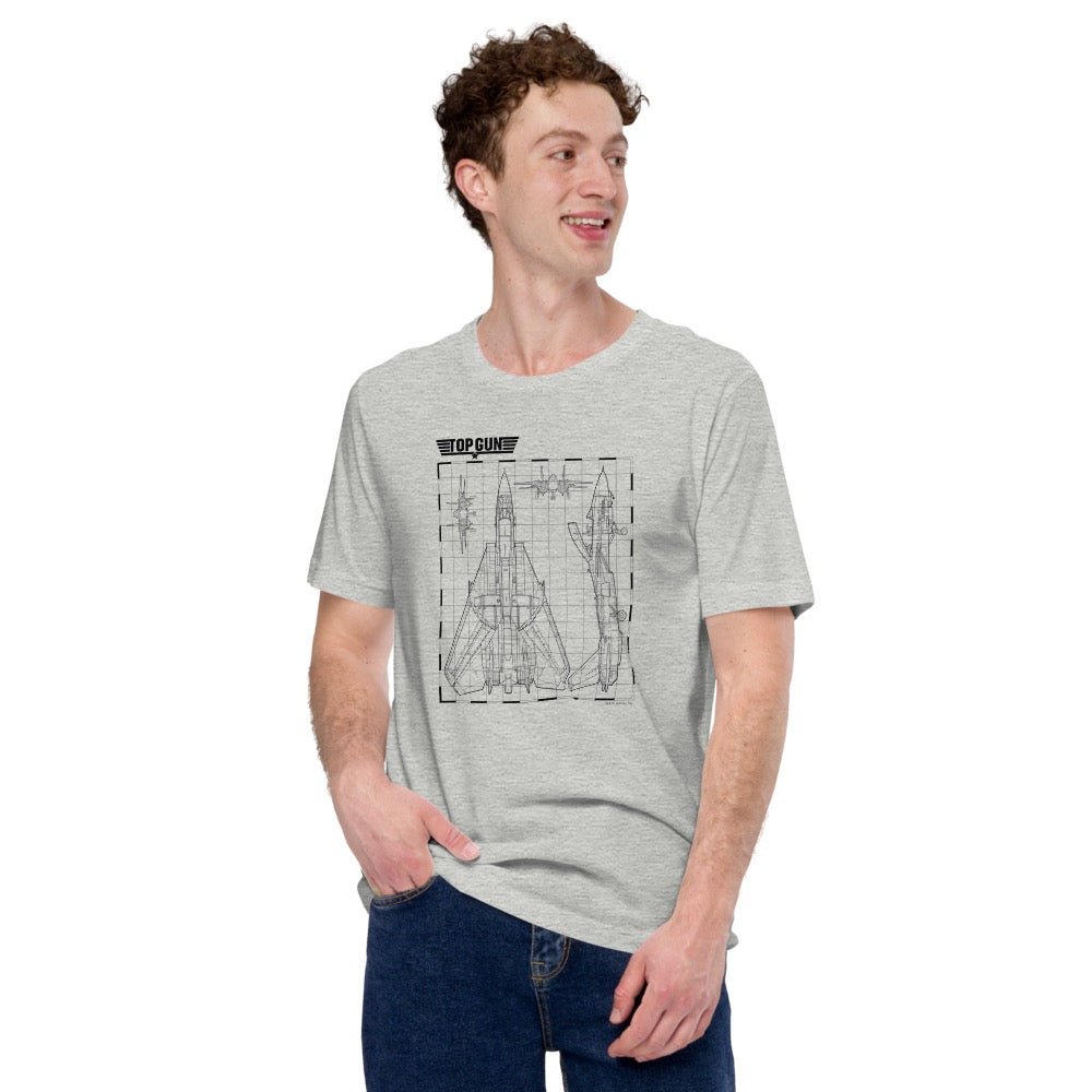 Top Gun Fighter Jet Schematics Unisex Premium T - Shirt - Paramount Shop