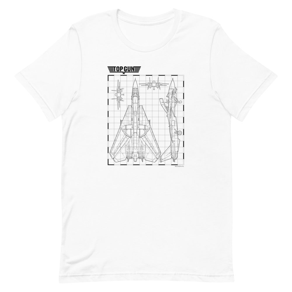 Top Gun Fighter Jet Schematics Unisex Premium T - Shirt - Paramount Shop