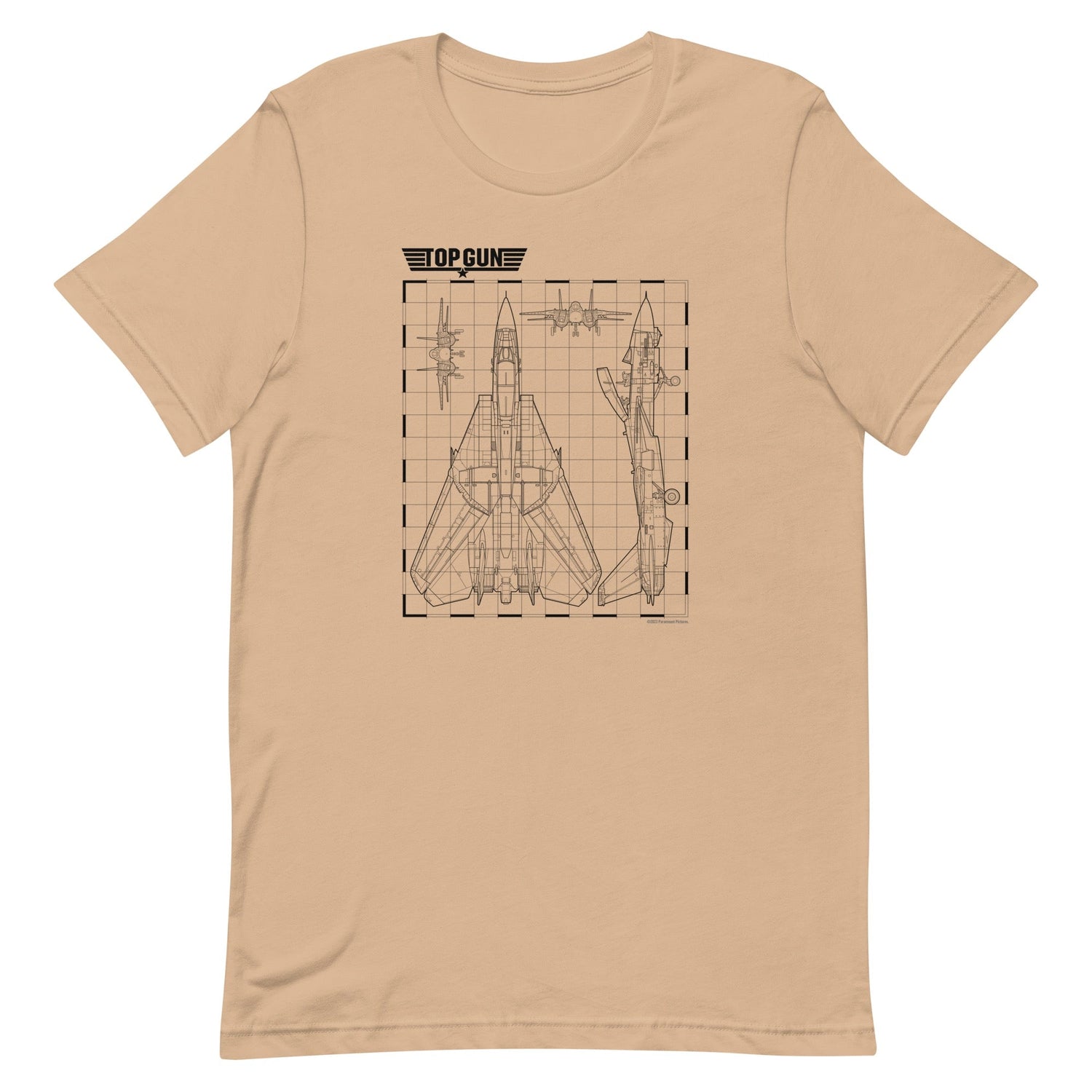 Top Gun Fighter Jet Schematics Unisex Premium T - Shirt - Paramount Shop