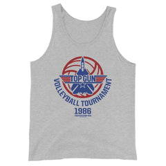Top Gun Fighter Town USA 1986 Volleyball Tournament Unisex Camiseta de tirantes - Gris / XS