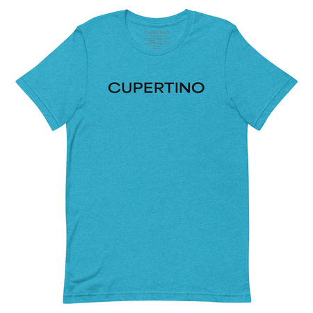 Heather Aqua Cupertino logo t-shirt front view