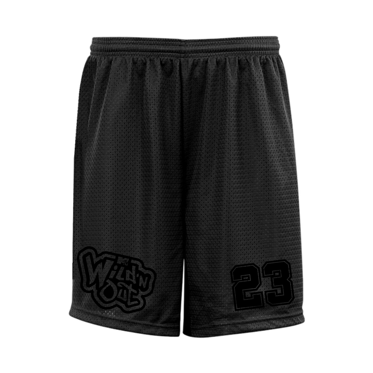 Wild 'N Out Black on Black Logo Mesh Shorts