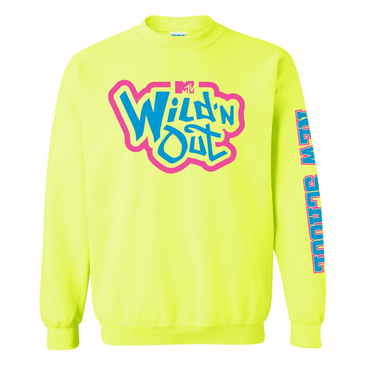 Wild 'N Out Amarillo Neón New School Adultos Sudadera cuello redondo