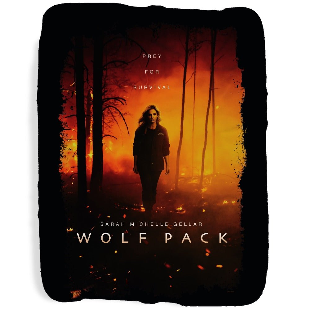 Wolf Pack Prey For Survival Tan Sherpa Blanket - Paramount Shop
