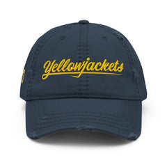 Yellowjackets Logo Distressed Dad Hat - Navy / One Size