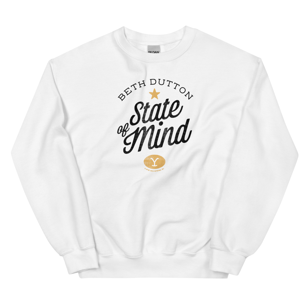 Yellowstone Beth Dutton State of Mind Fleece Crewneck Sweatshirt - Paramount Shop