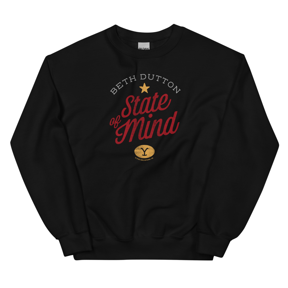 Yellowstone Beth Dutton State of Mind Fleece Crewneck Sweatshirt - Paramount Shop