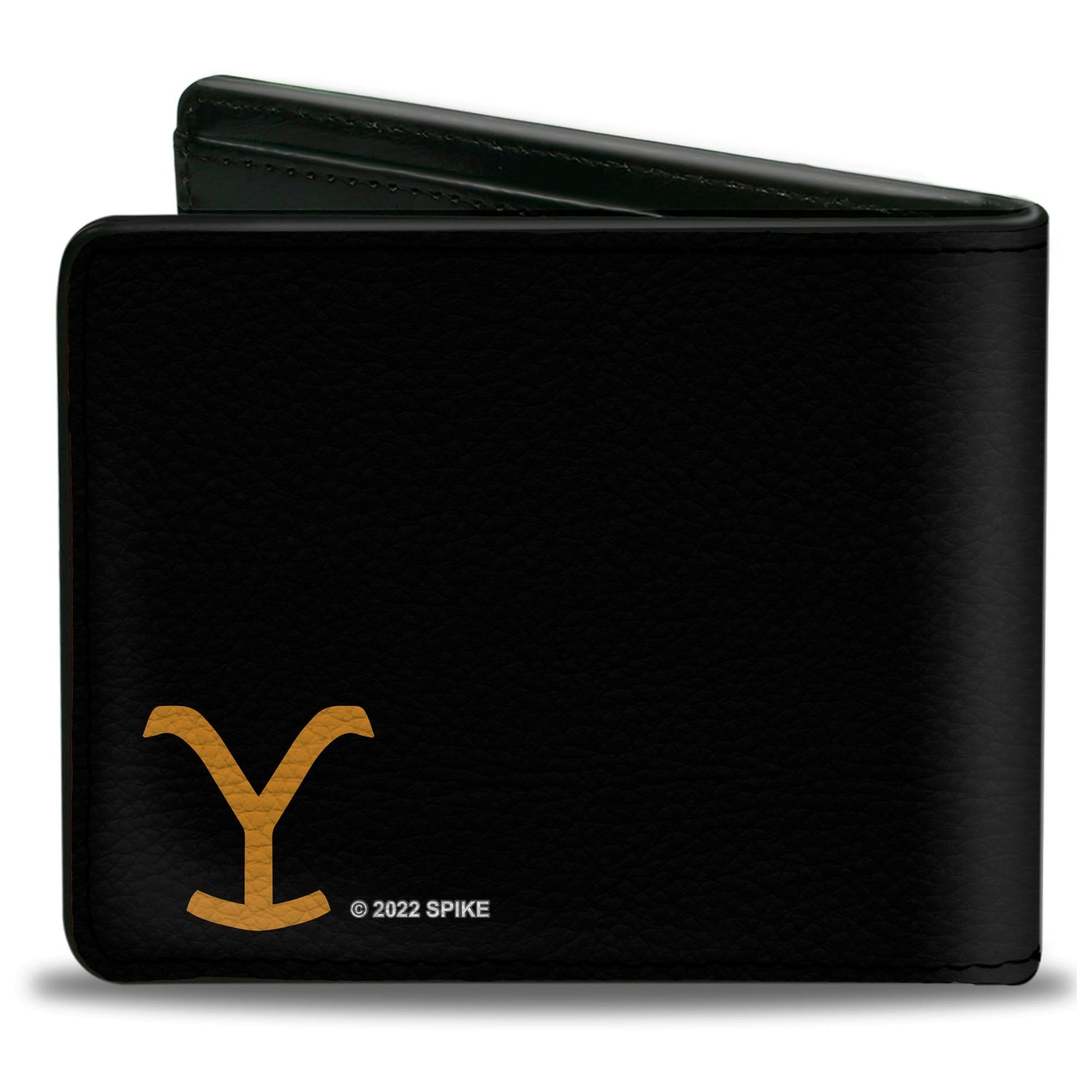 Yellowstone Black and Yellow Vegan Leather Wallet Open